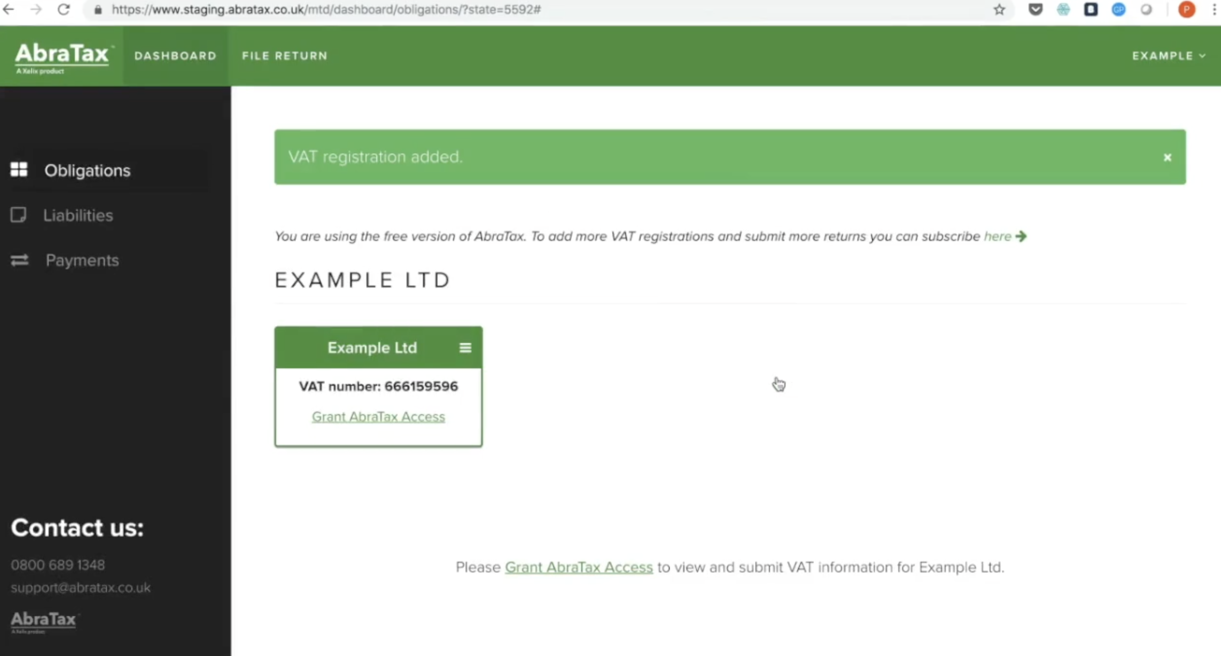 AbraTax interface