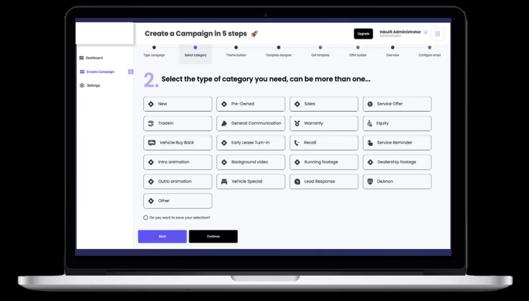 RevenueLab interface