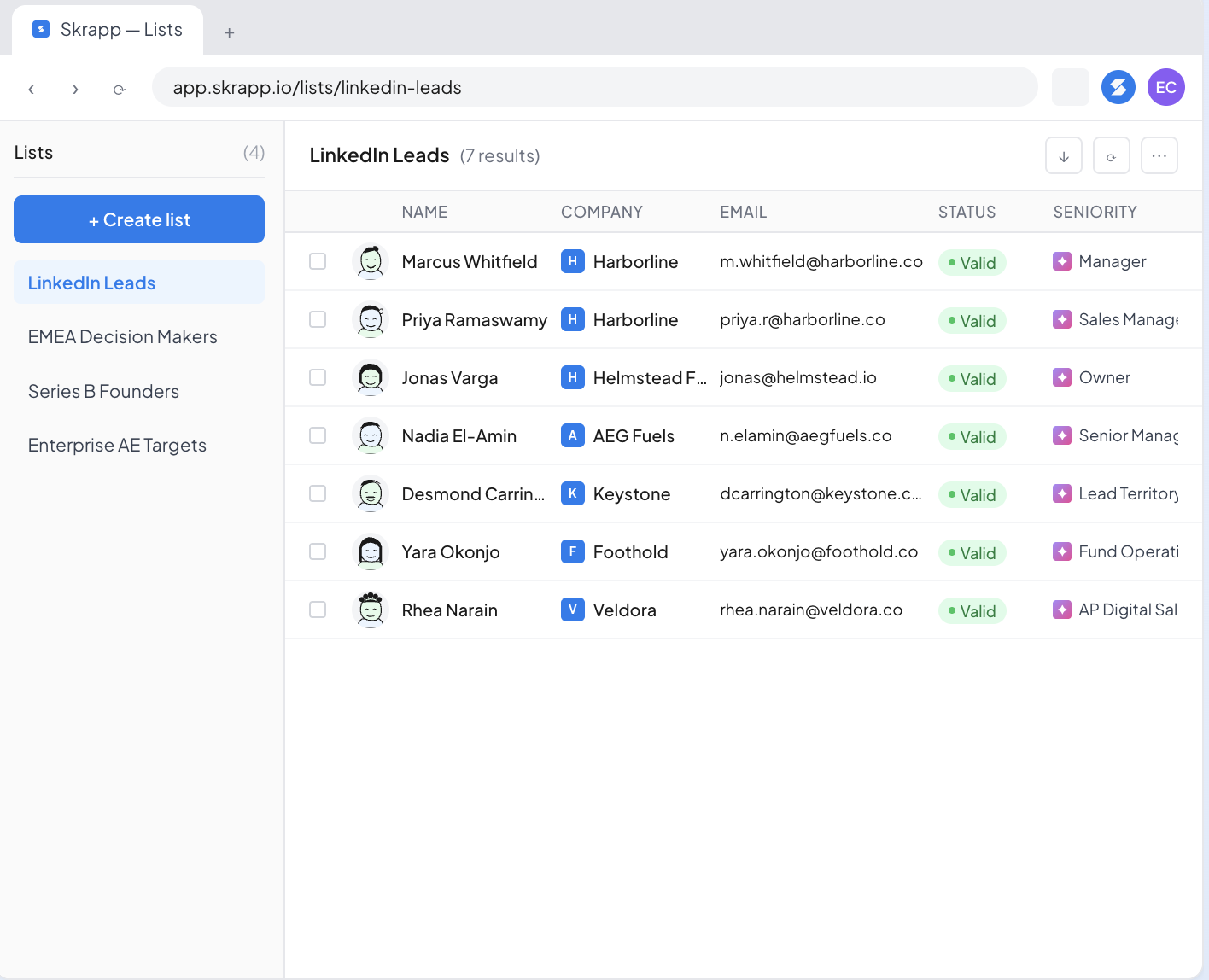Skrapp platform